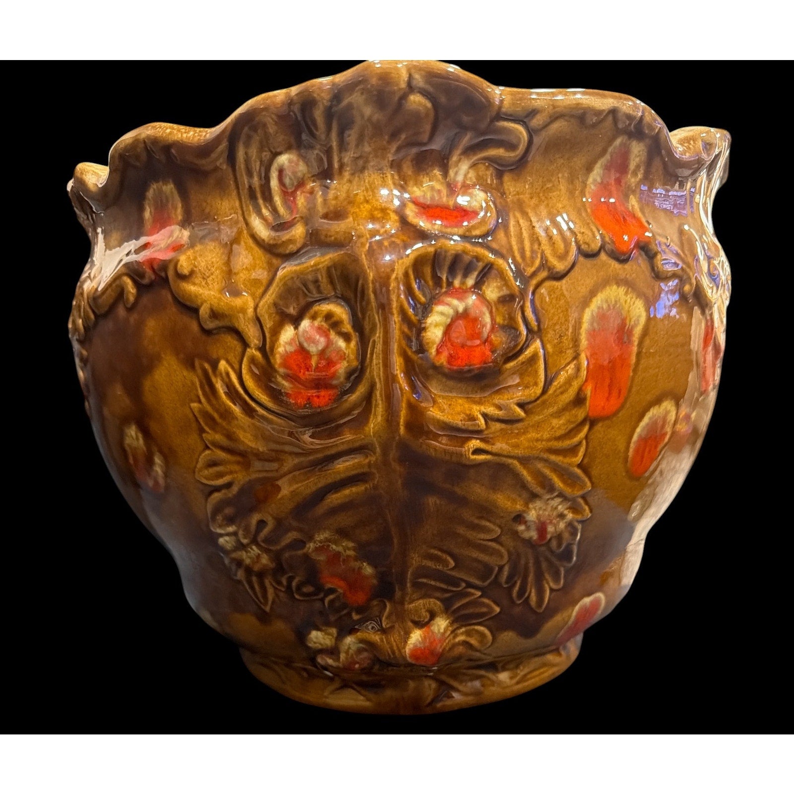 Exceptional Mullins Ceramics Nippa Kentucky 10" Owl Planter Uncommon Large-Format Art Pottery Jardiniere