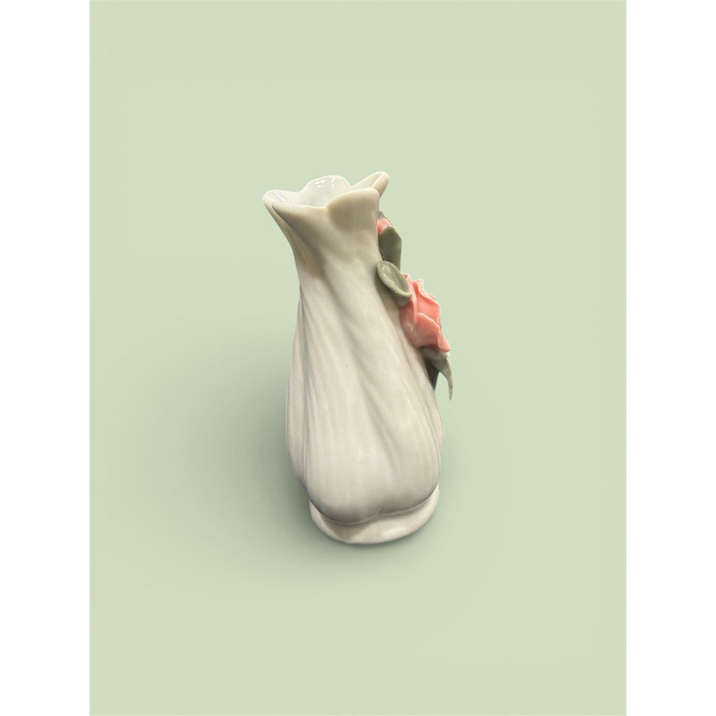 Petite Porcelain Rose Bud Vase | Delicate Floral Accent for Romantic Spaces