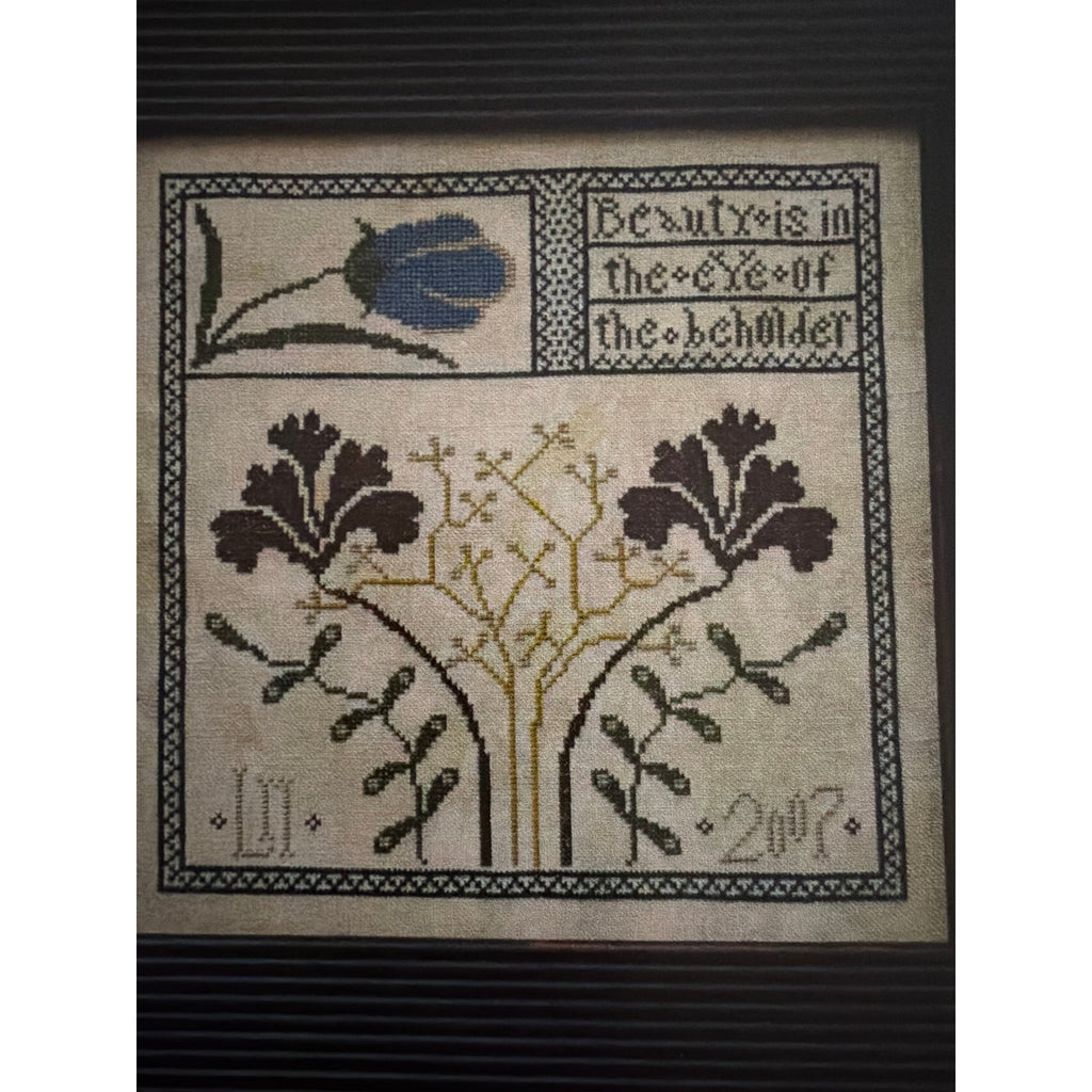 La-D-Da Beauty Is Cross Stitch Floral Folk Art Sampler NOS