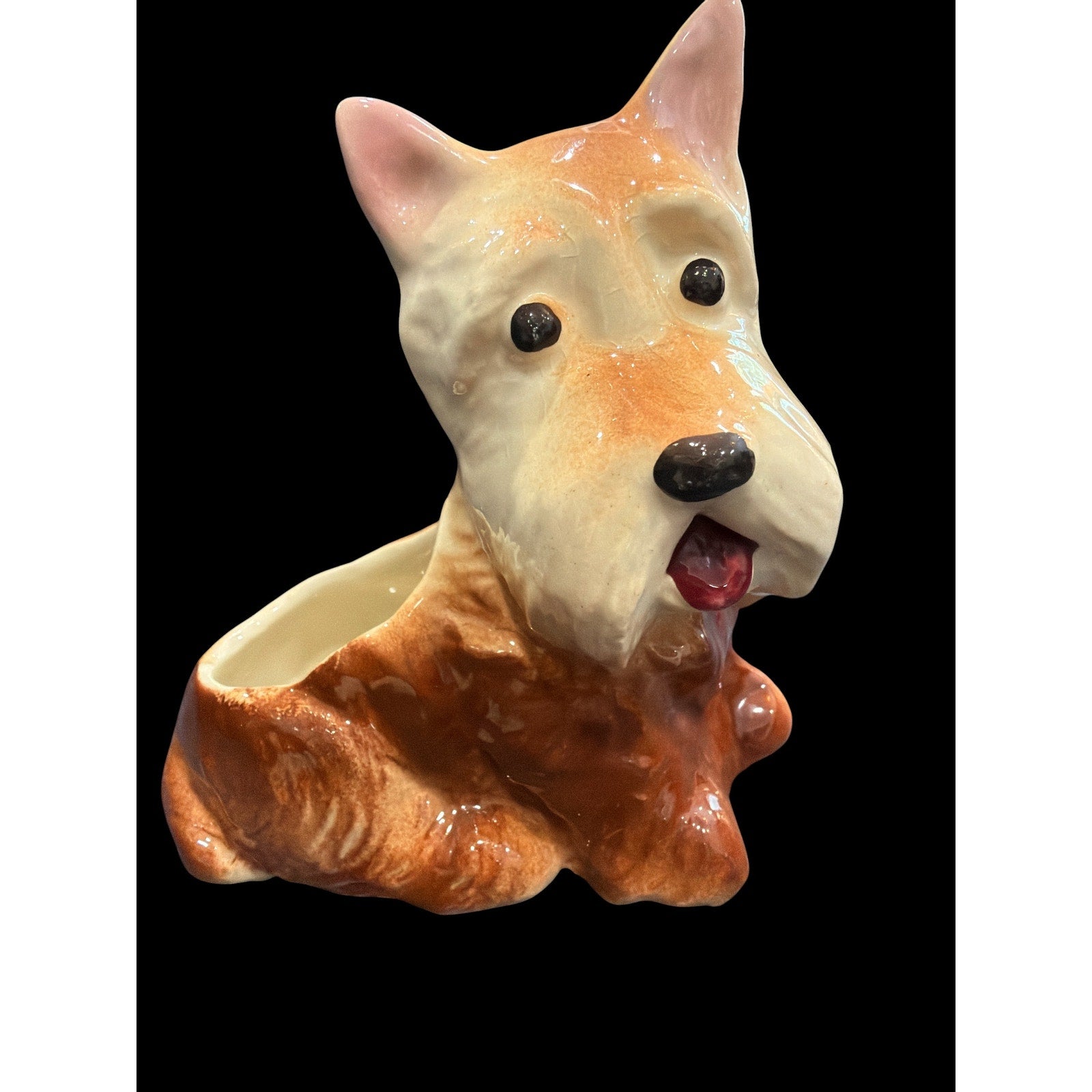 Vintage Royal Copley Scottie Dog Planter, Mid Century Ceramic Scottish Terrier