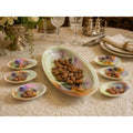 Antique O&EG Royal Austria Salted Almond Nut Set Hand Painted Grapes 7 Pc – main view