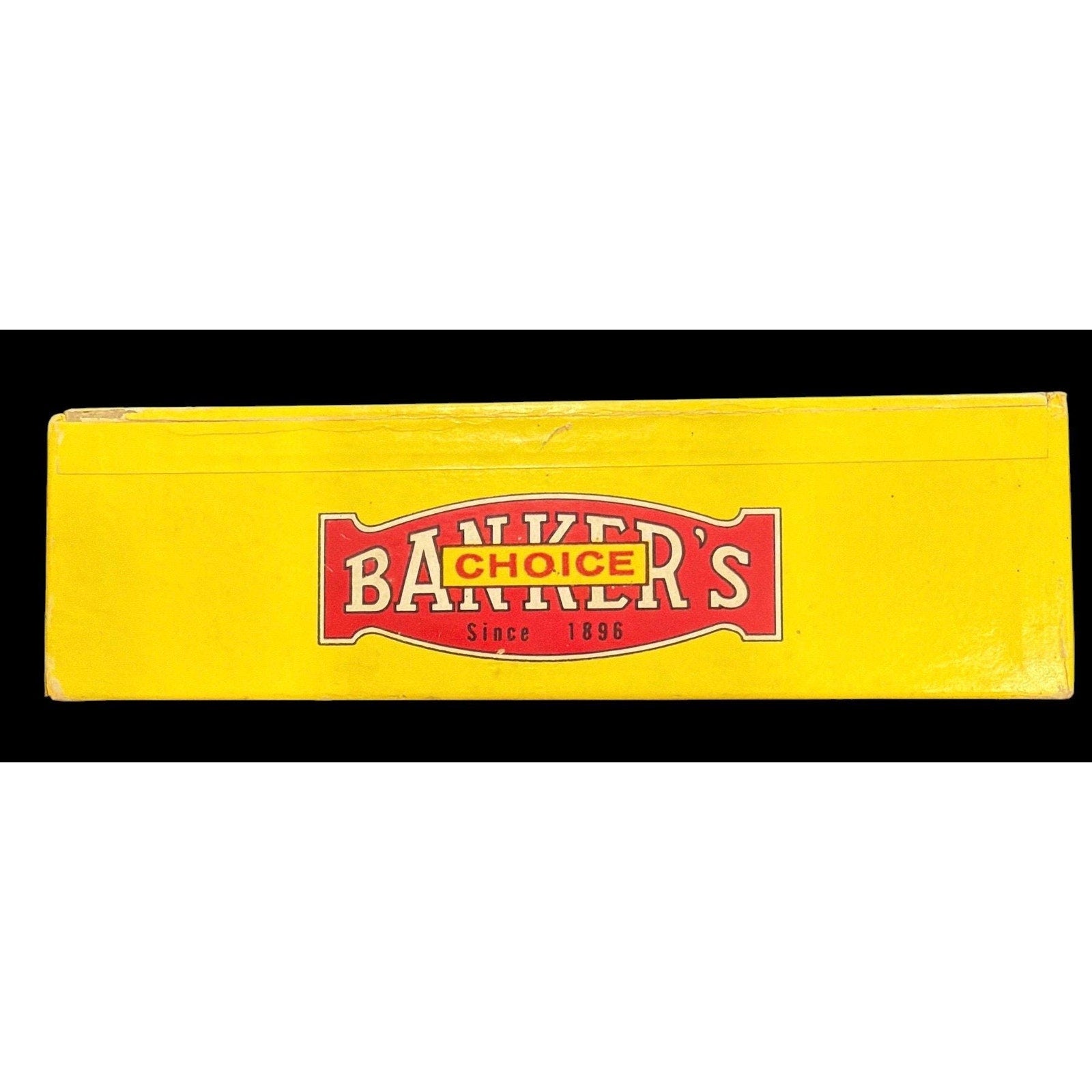 Vintage H&M Banker’s Choice Cigar Box 1896 Yellow Advertising Wood Box
