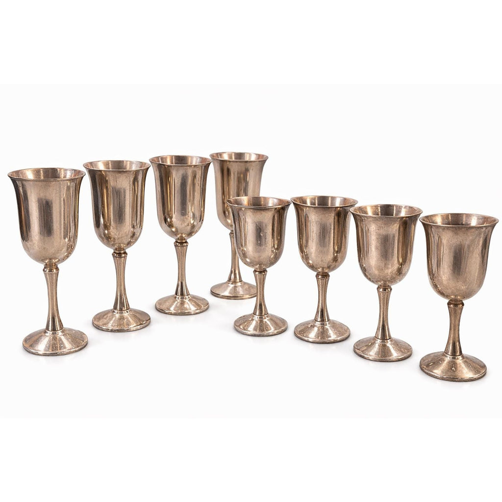 Vintage Silver Goblet Set Medieval Banquet Cups Wedding Chalices Salem