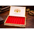 Vintage Macanudo Cigar Box Crystal Cafe White Gold Red Display Case
