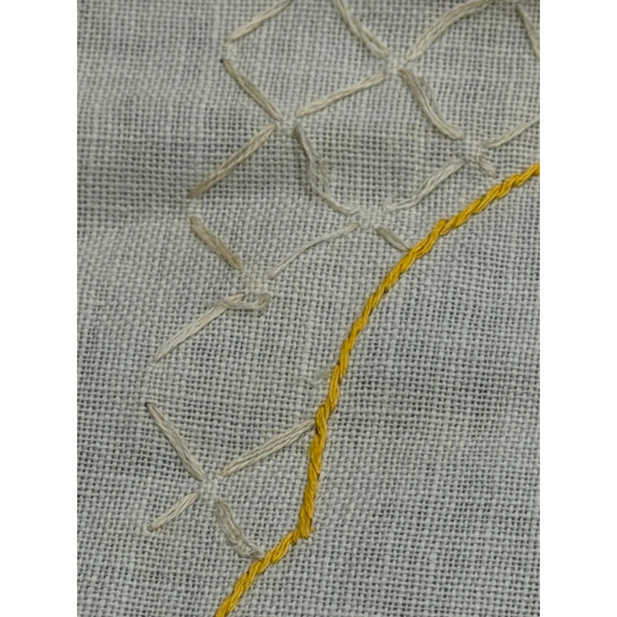 1940s Hand Embroidered Linen Centerpiece Flower Basket Butterflies Lace – additional view 9