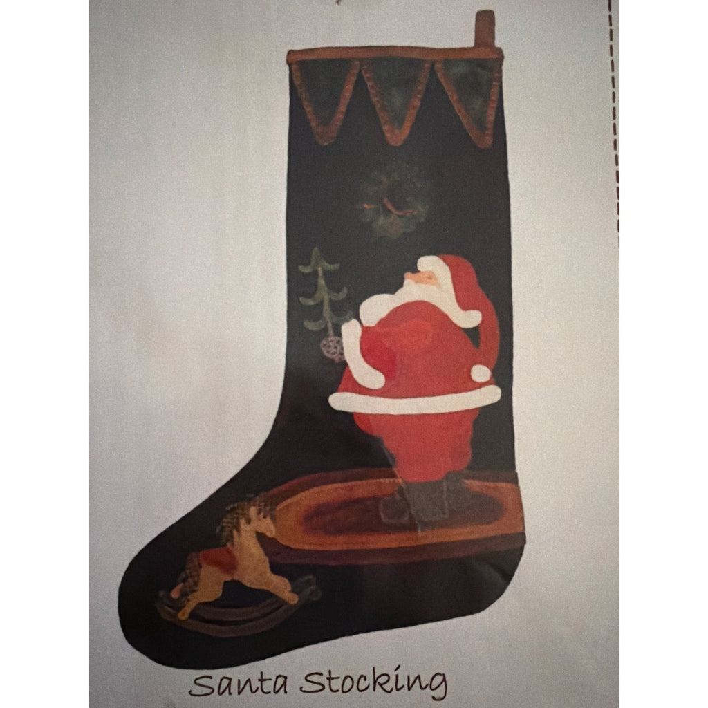 Lily Anna Stitches Santa Stocking Christmas wool appliqué pattern LAS450
