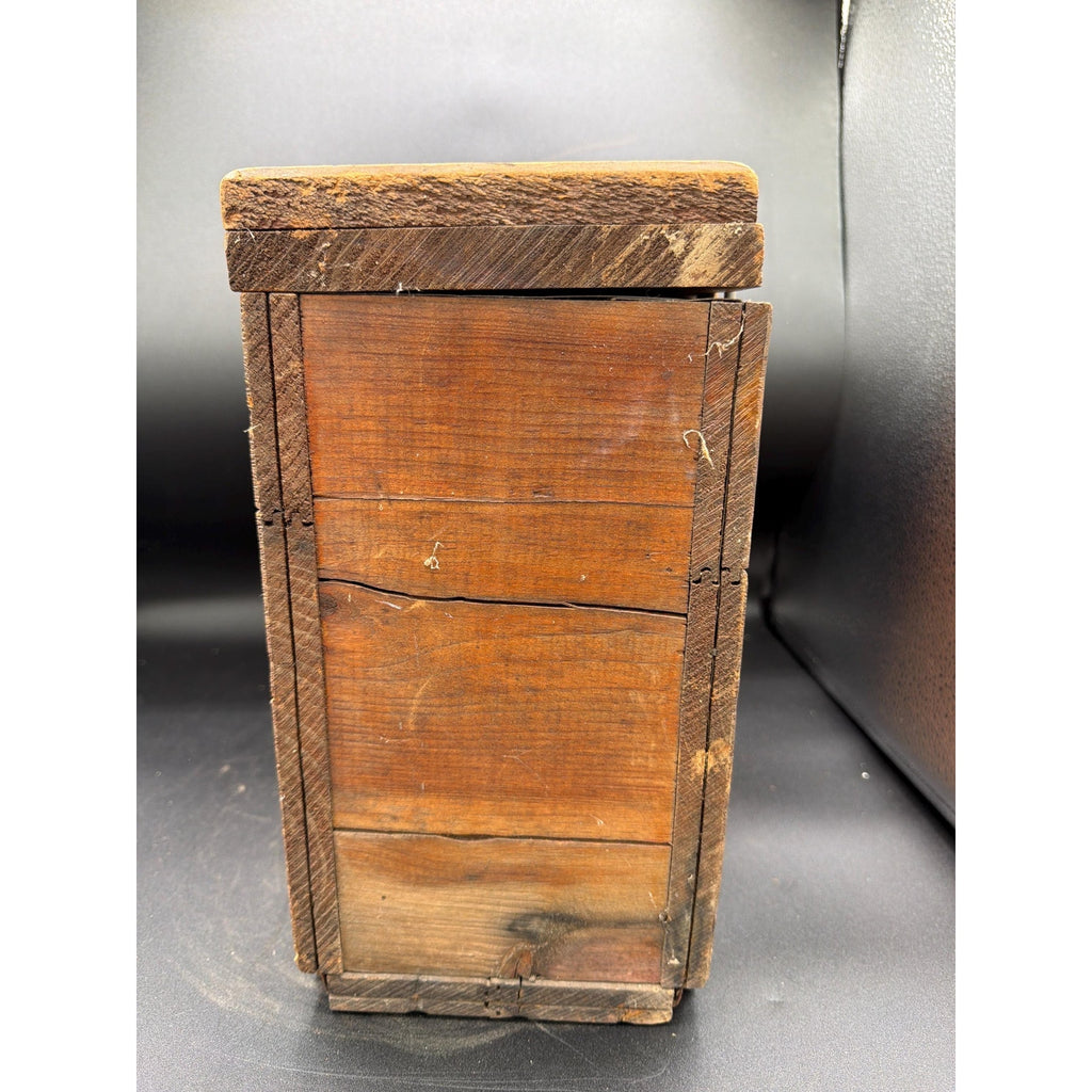 Antique Cherry Burrell Dairy Box AAFA Primitive Wooden Storage Box Farmhouse