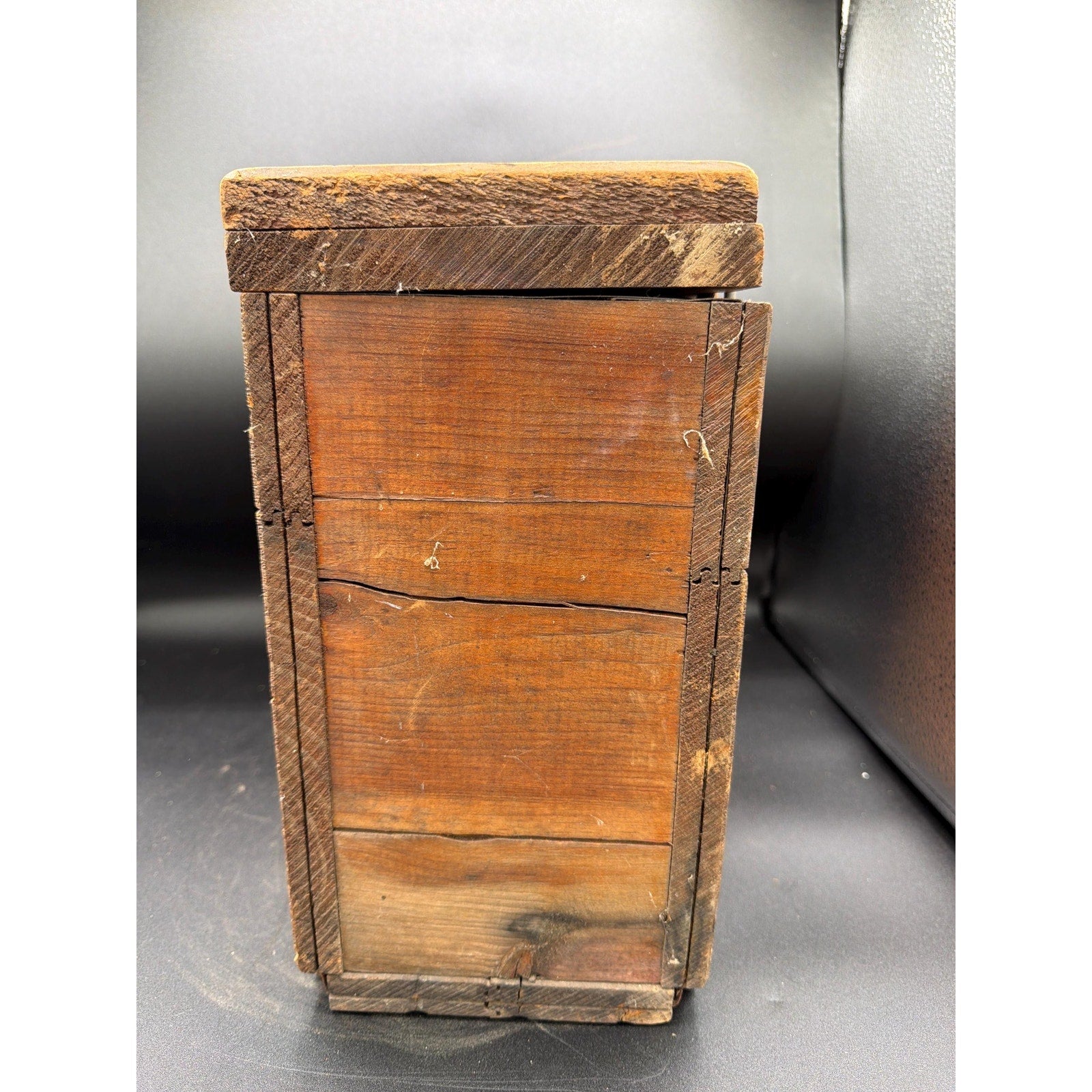 Antique Cherry Burrell Dairy Box AAFA Primitive Wooden Storage Box Farmhouse