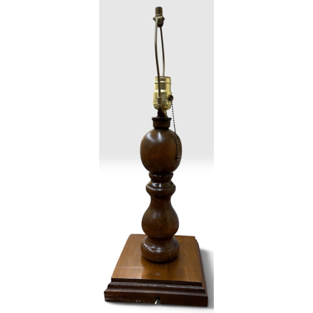 Vintage Solid Wood Baluster Table Lamp Ivory Linen Shade 22 Inch – additional view 5