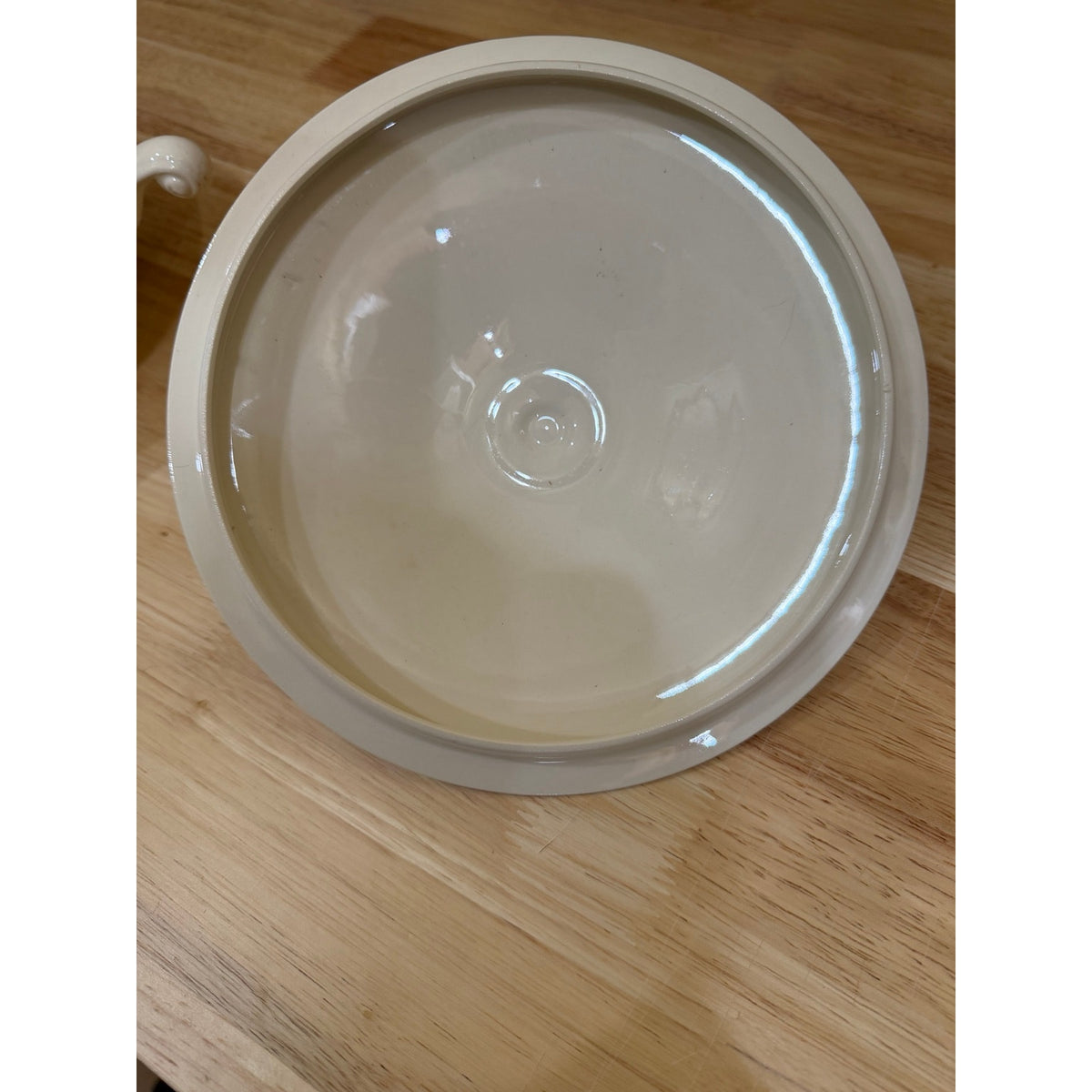 1951 Homer Laughlin Eggshell Nautilus White Covered Vegetable Bowl – additional view 5