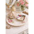 Vintage Floral Vanity Set Paragon Bone China Dish Trinket Box Plate Cottage