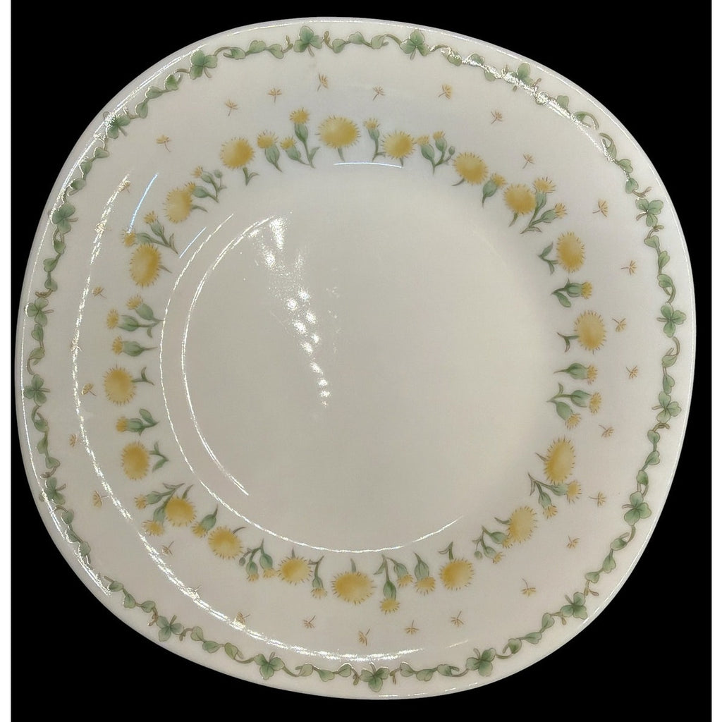 Vintage Hoya Porcelain Set of 4 Rim Soup Bowls Dandelion Clover Japan 9 Inch