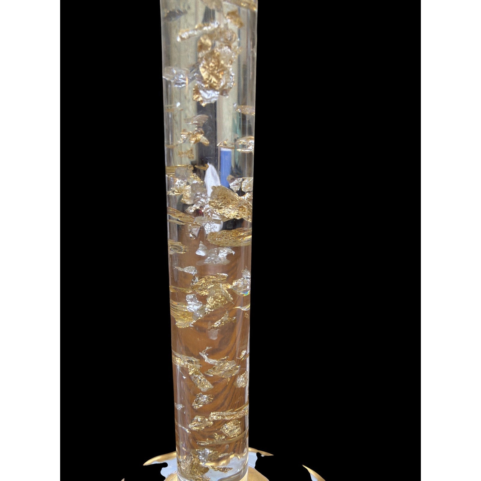 Antique RS Germany Mother of Pearl Glaze Candlesticks Pair Gold Gilt Porcelain