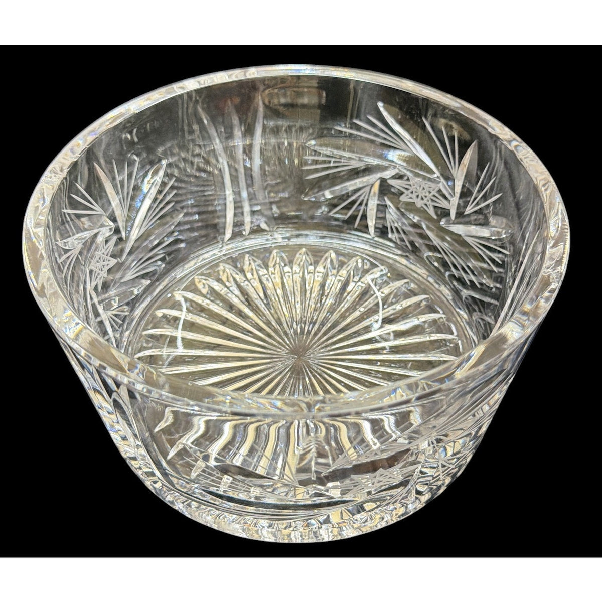 Vintage Heavy Cut Crystal Bowl 8” Starburst Centerpiece 4.25 Lbs – additional view 2