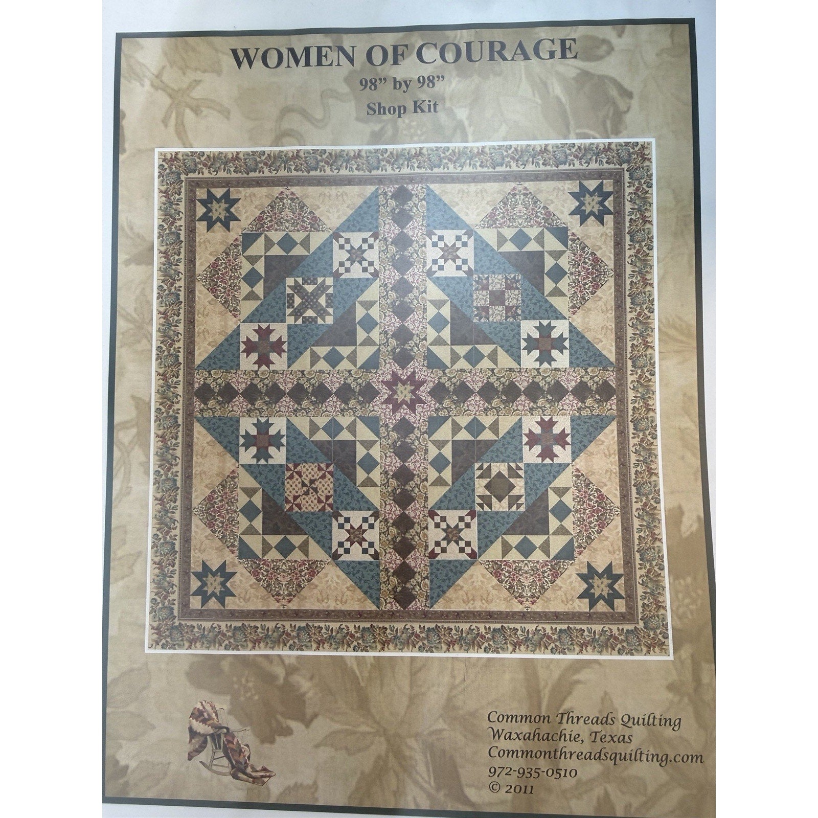 Marcus Fabrics Women of Courage Complete Quilt Shop Kit Civil War BOM 98” X 98”