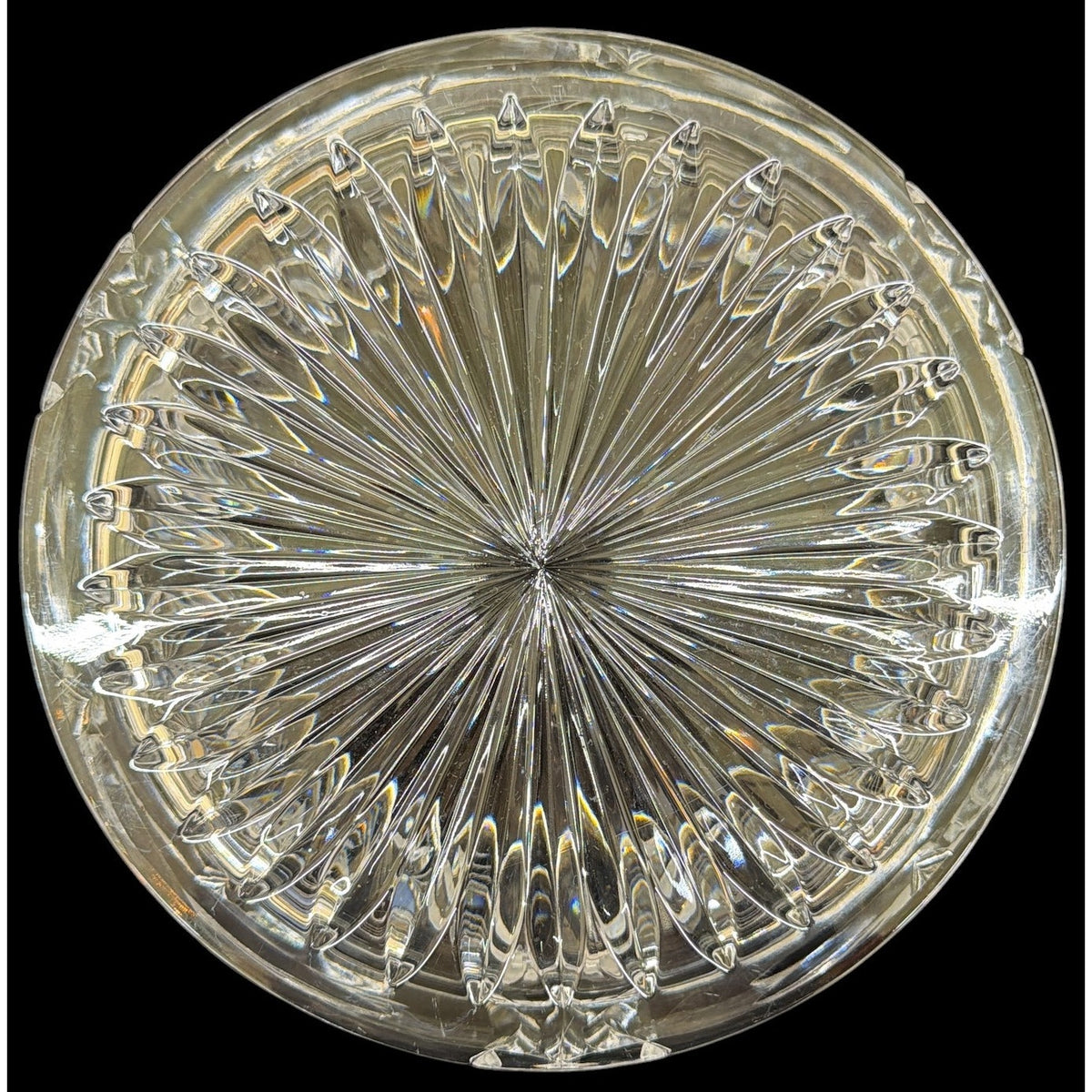 Vintage Heavy Cut Crystal Bowl 8” Starburst Centerpiece 4.25 Lbs – additional view 7