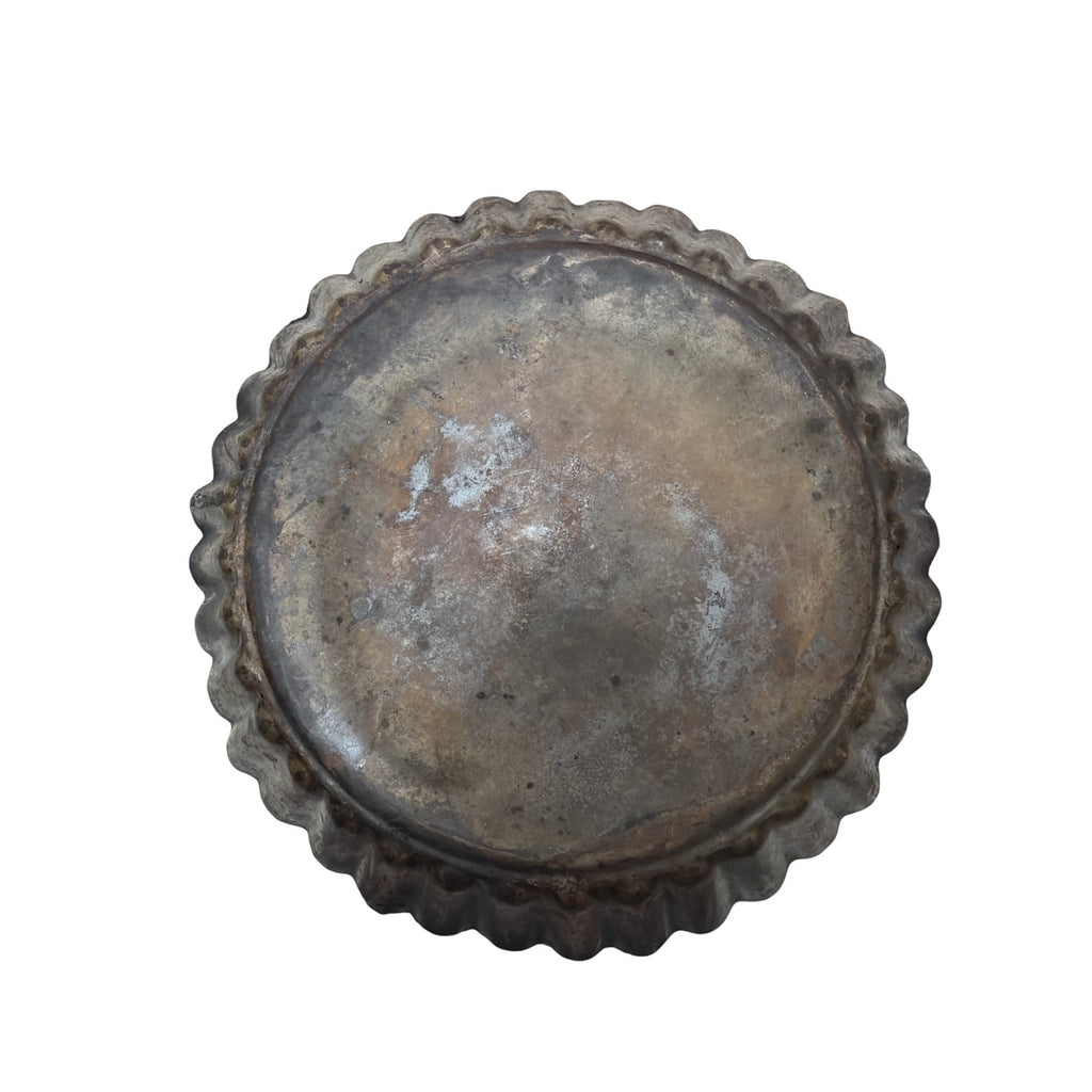 Vintage Fluted Tin Pie Pans Set of 6 Primitive Tart Molds 8.5 Inch