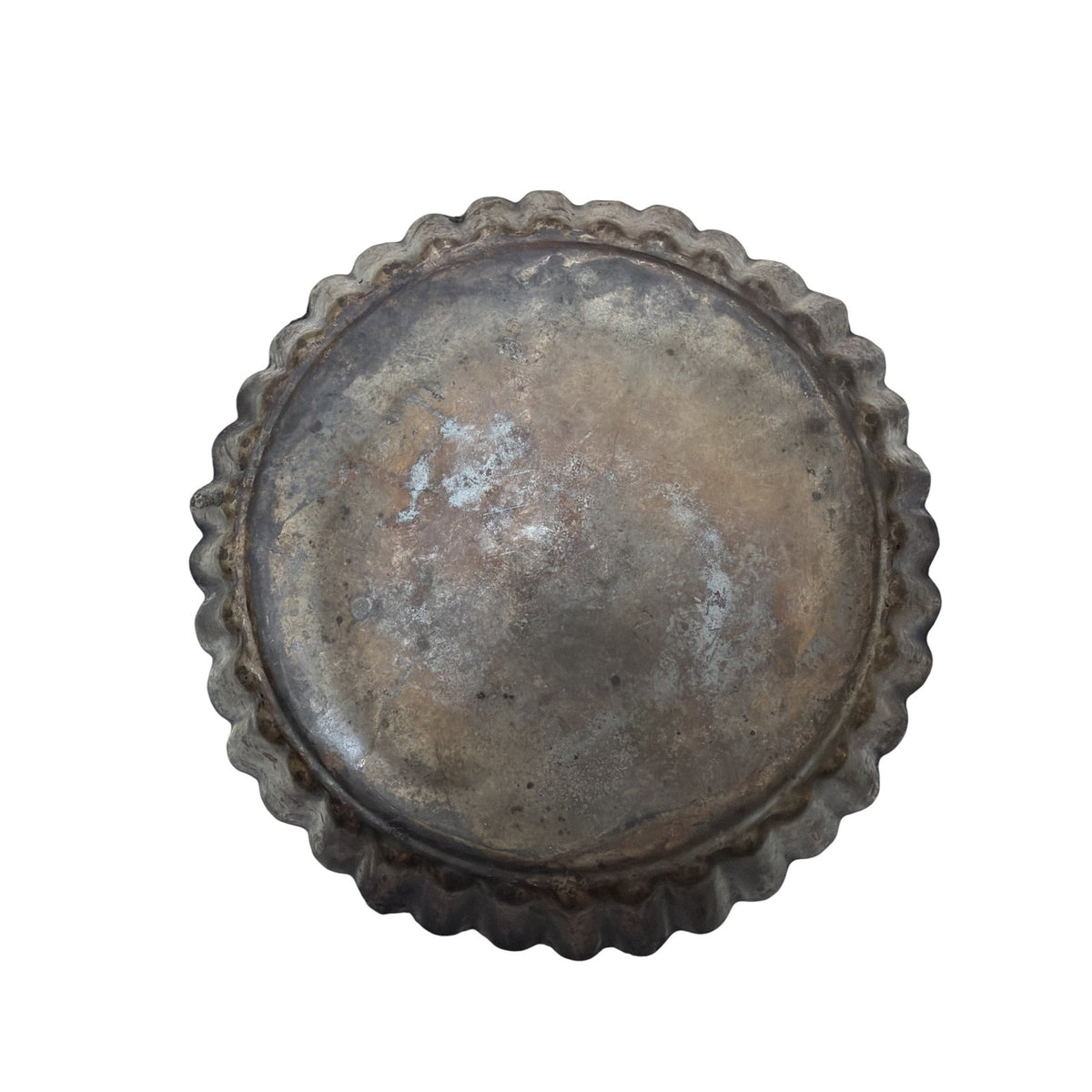 Vintage Fluted Tin Pie Pans Set of 6 Primitive Tart Molds 8.5 Inch