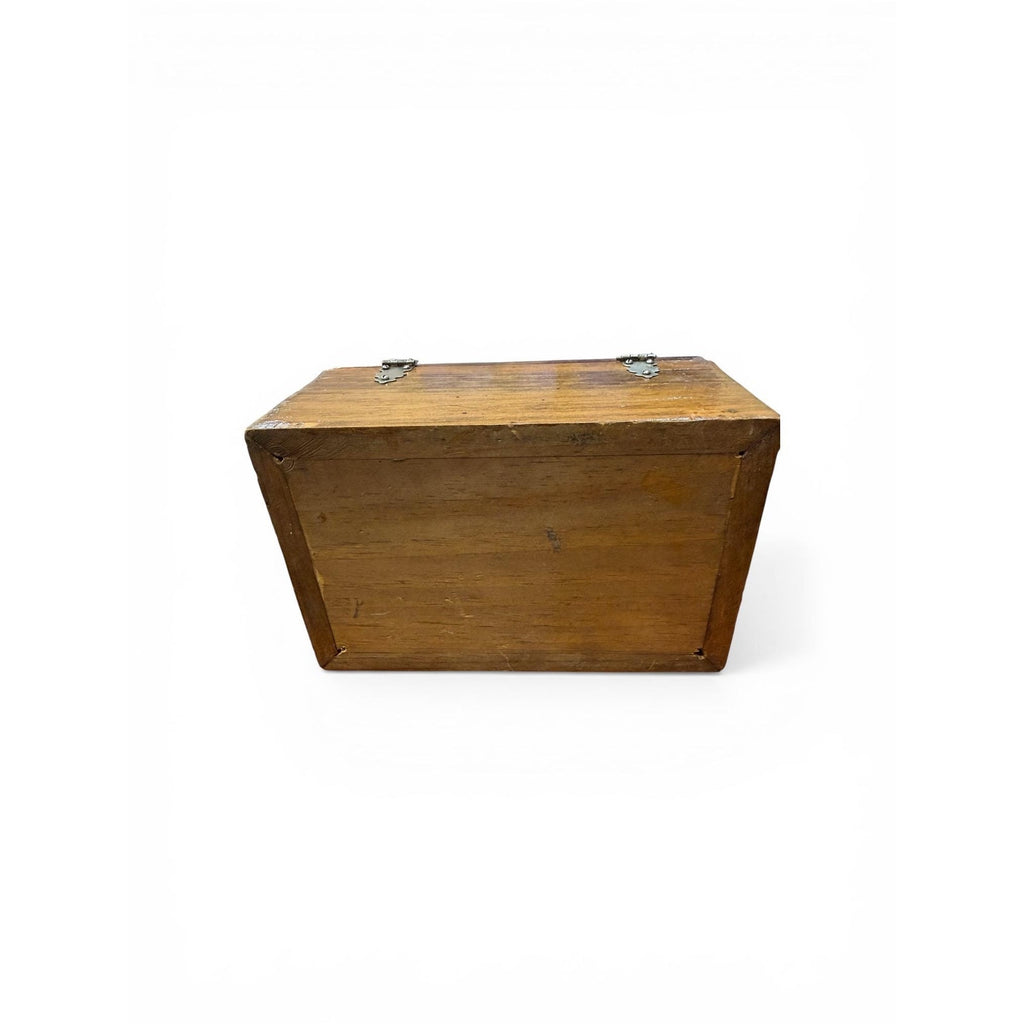 Vintage Wooden Box Purse with Pearl Lucite Handle – Mid Century Style Bag