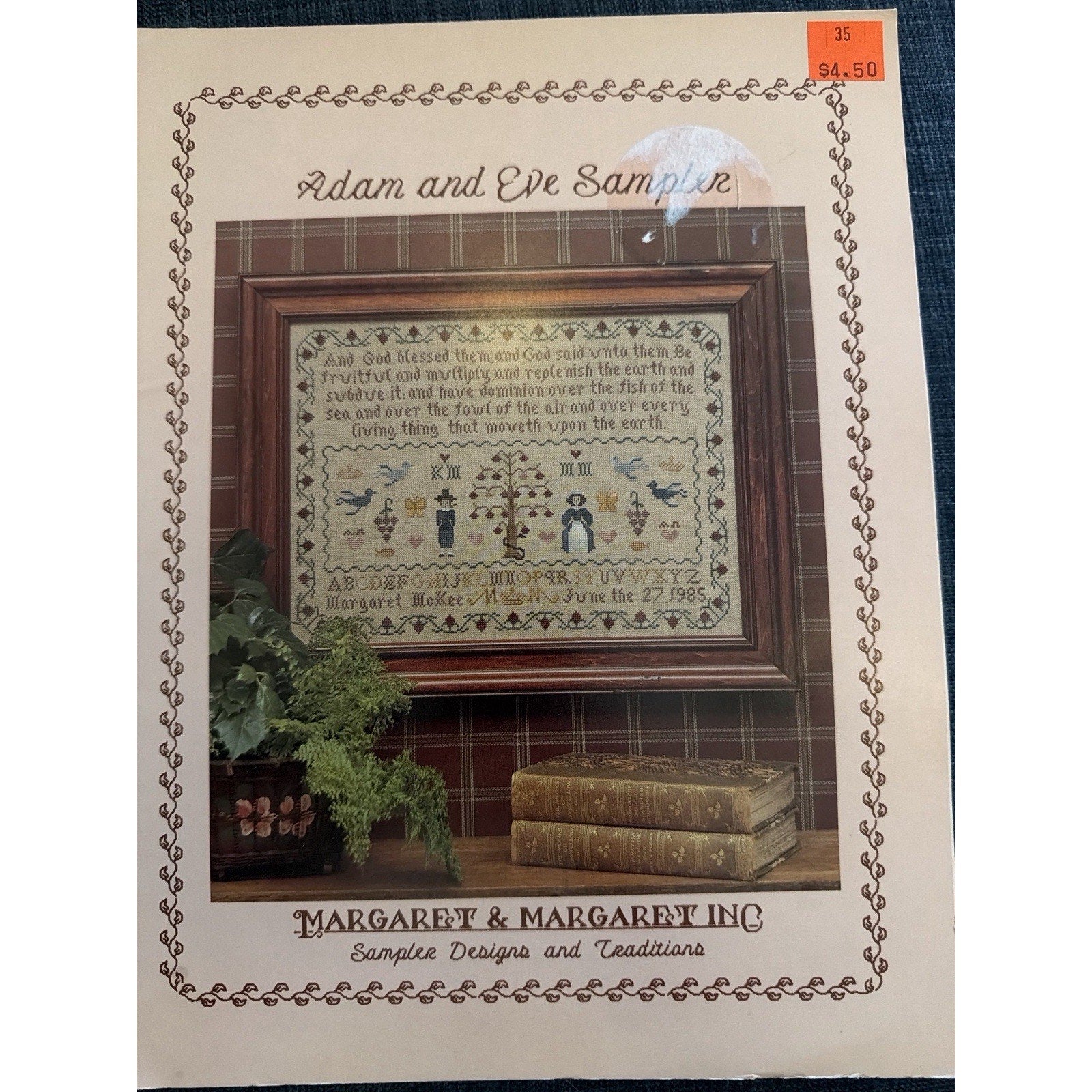 Margaret & Margaret Adam Eve Sampler Cross Stitch Pattern Biblical