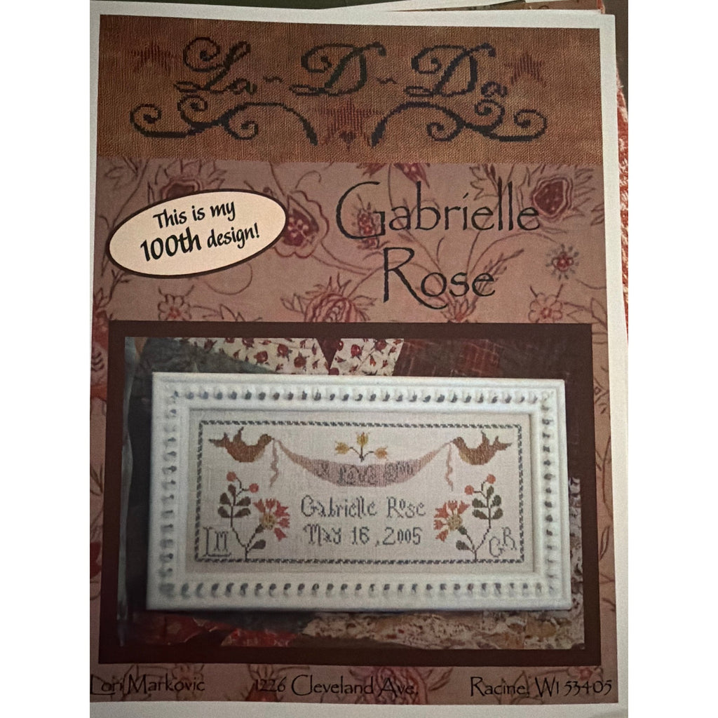 La-D-Da Gabrielle Rose Cross Stitch Floral Sampler NOS