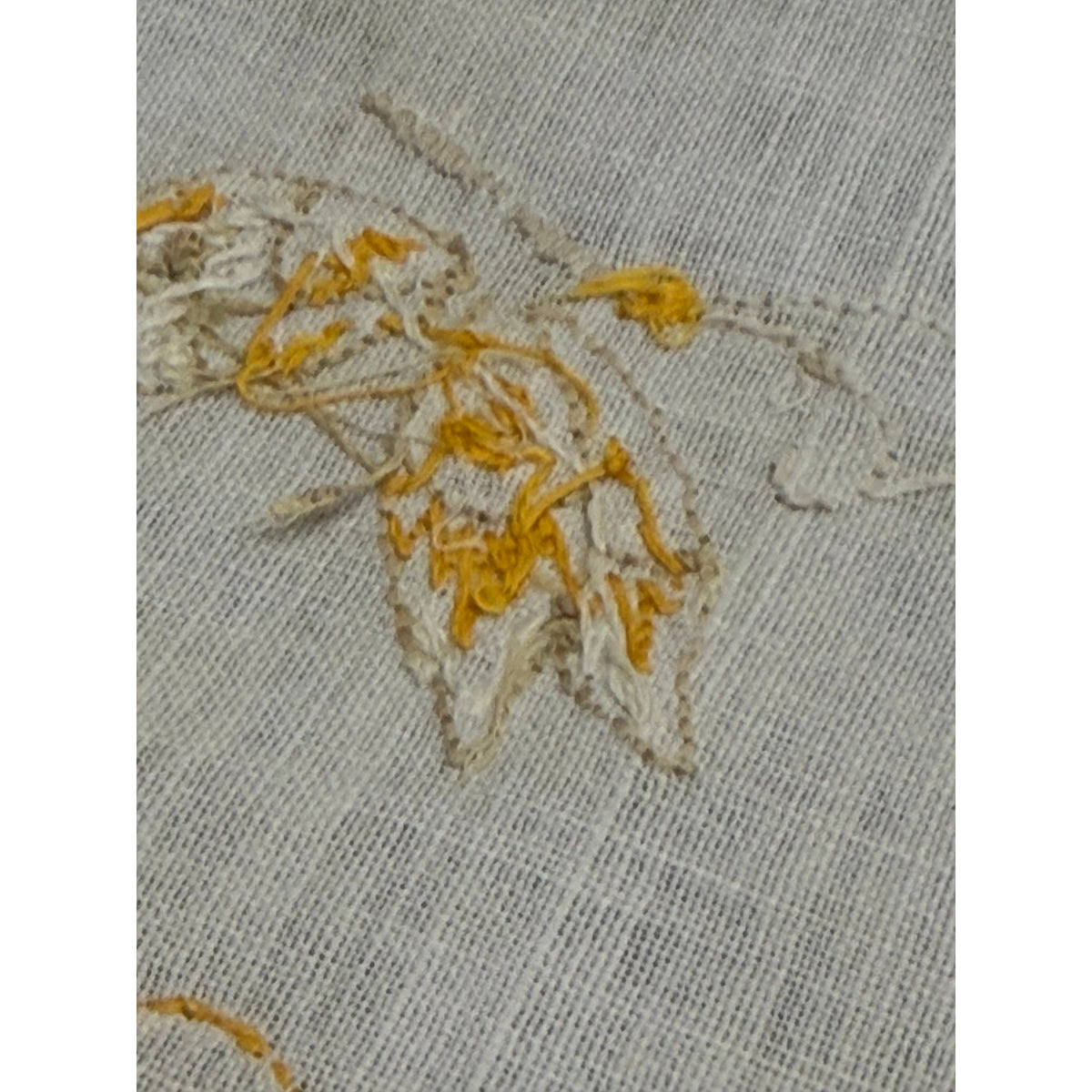 1940s Hand Embroidered Linen Centerpiece Flower Basket Butterflies Lace – additional view 11