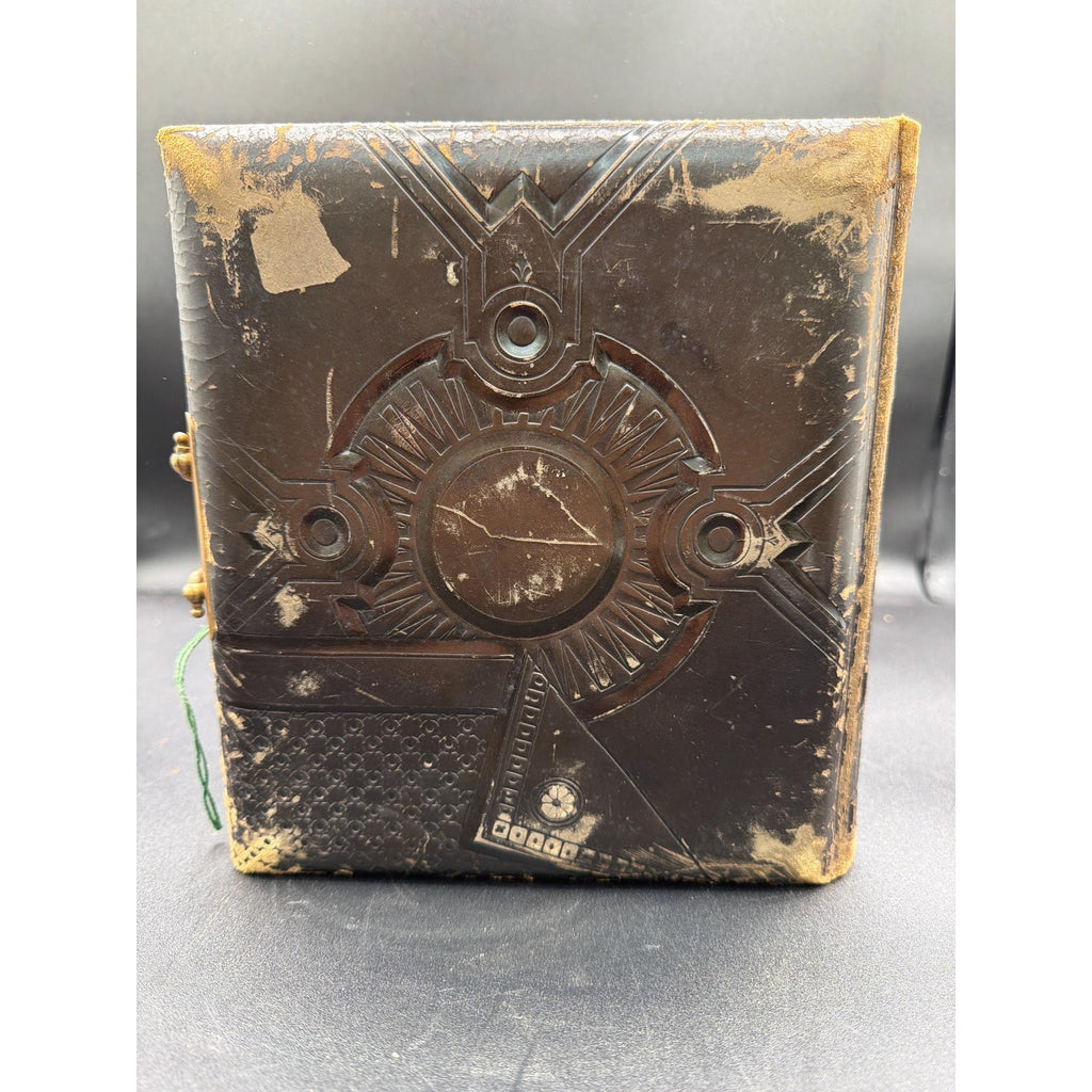 Antique Victorian Leather Photo Album 36 Cabinet Cards c1885 1895
