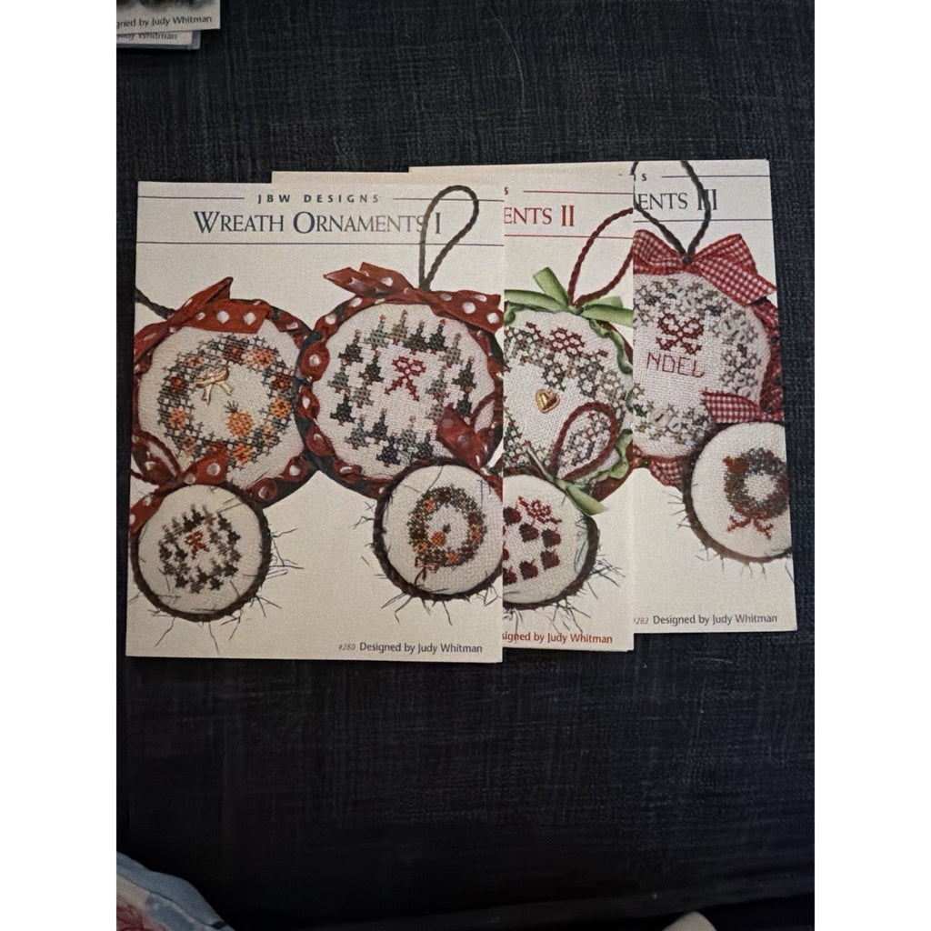 JBW Wreath Ornaments I II III Set 3 Christmas Cross Stitch Patterns Unused
