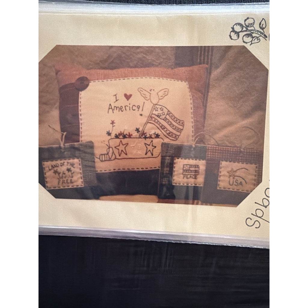 Blueberry Backroads I Love America Embroidery Pattern Primitive 2008