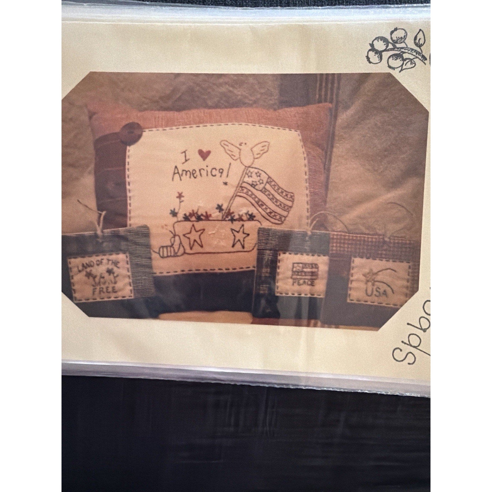 Blueberry Backroads I Love America Embroidery Pattern Primitive 2008