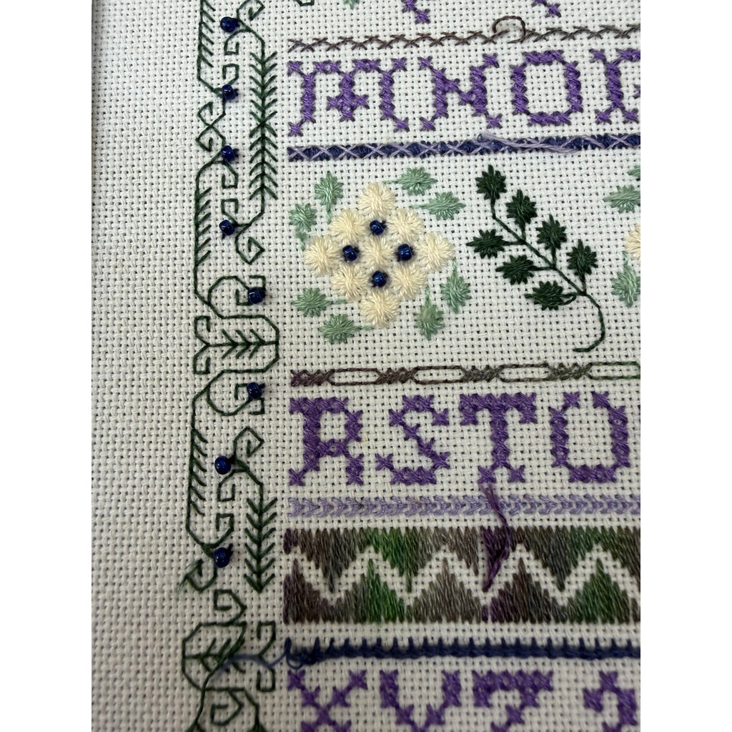 Indigo Rose Jasmine & Sapphires Framed Specialty Stitch Sampler Beaded – additional view 11