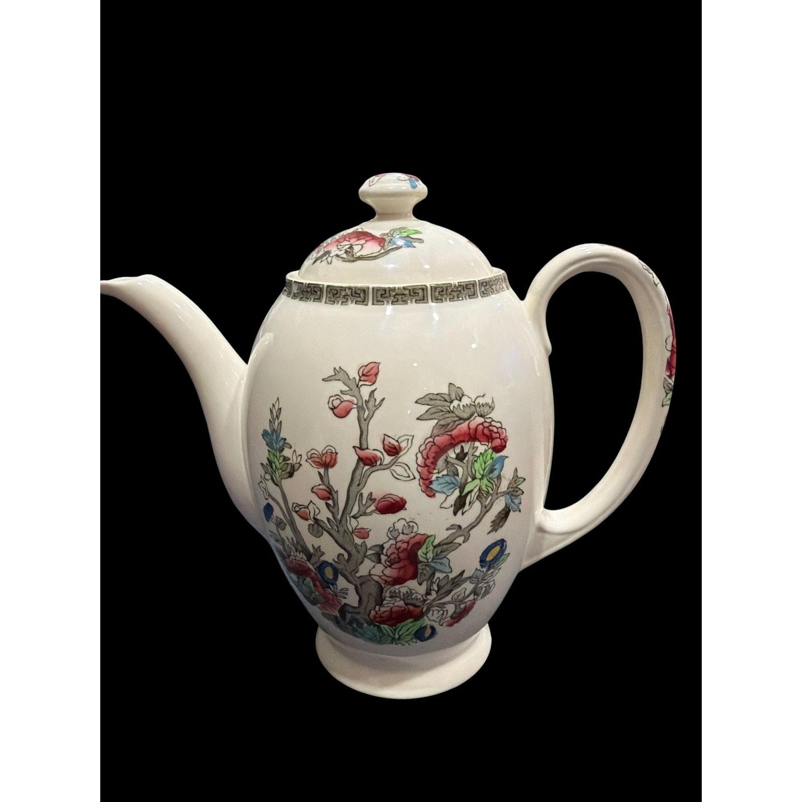Vintage English Teapot Johnson Bros Indian Tree Floral Cottagecore Tea