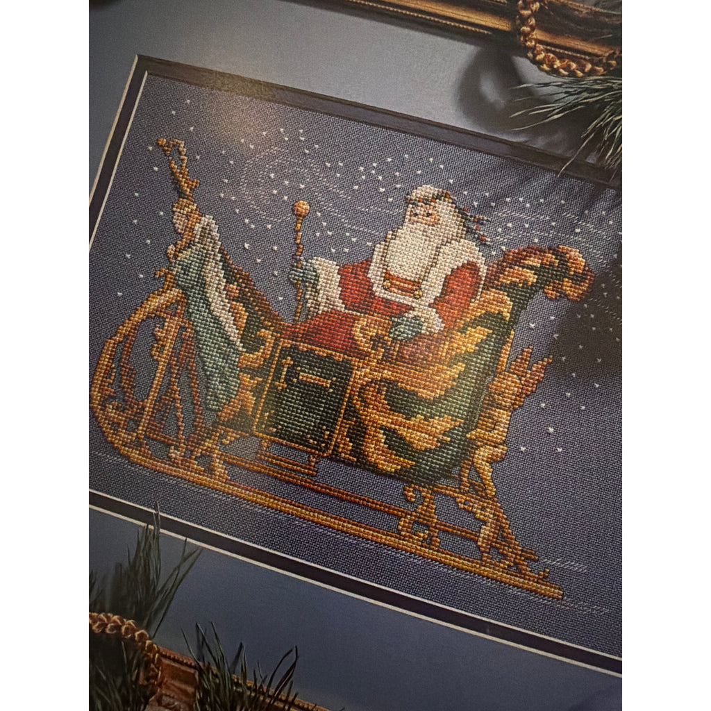 Leisure Arts The Enchanted Sleigh Christmas Santa Cross Stitch Chart NOS