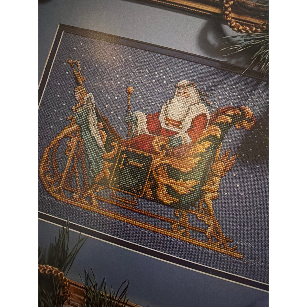 Leisure Arts The Enchanted Sleigh Christmas Santa Cross Stitch Chart NOS