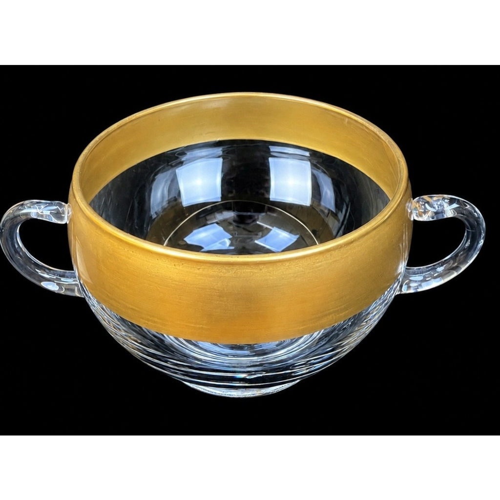 Dorothy Thorpe Golden Band Crystal Cheese & Cracker Compote Creamer Sugar Set