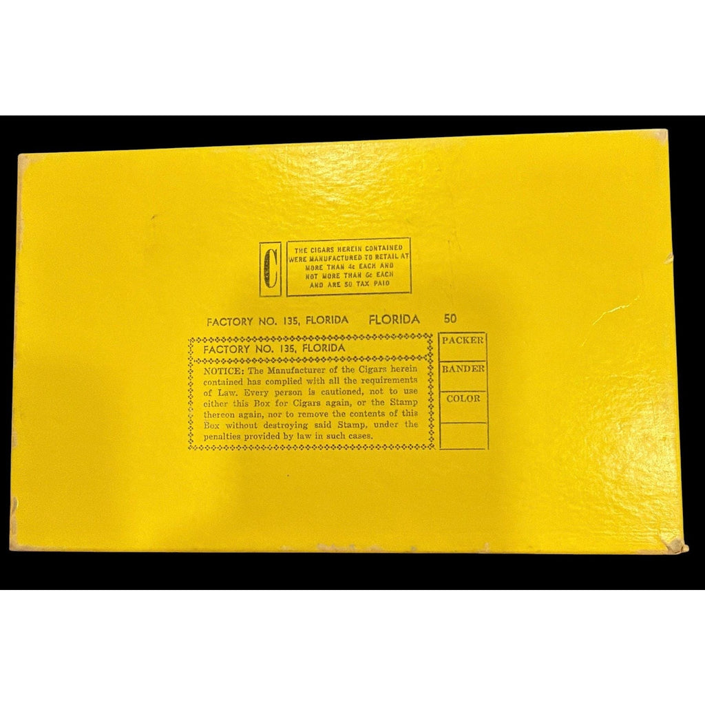 Vintage H&M Banker’s Choice Cigar Box 1896 Yellow Advertising Wood Box