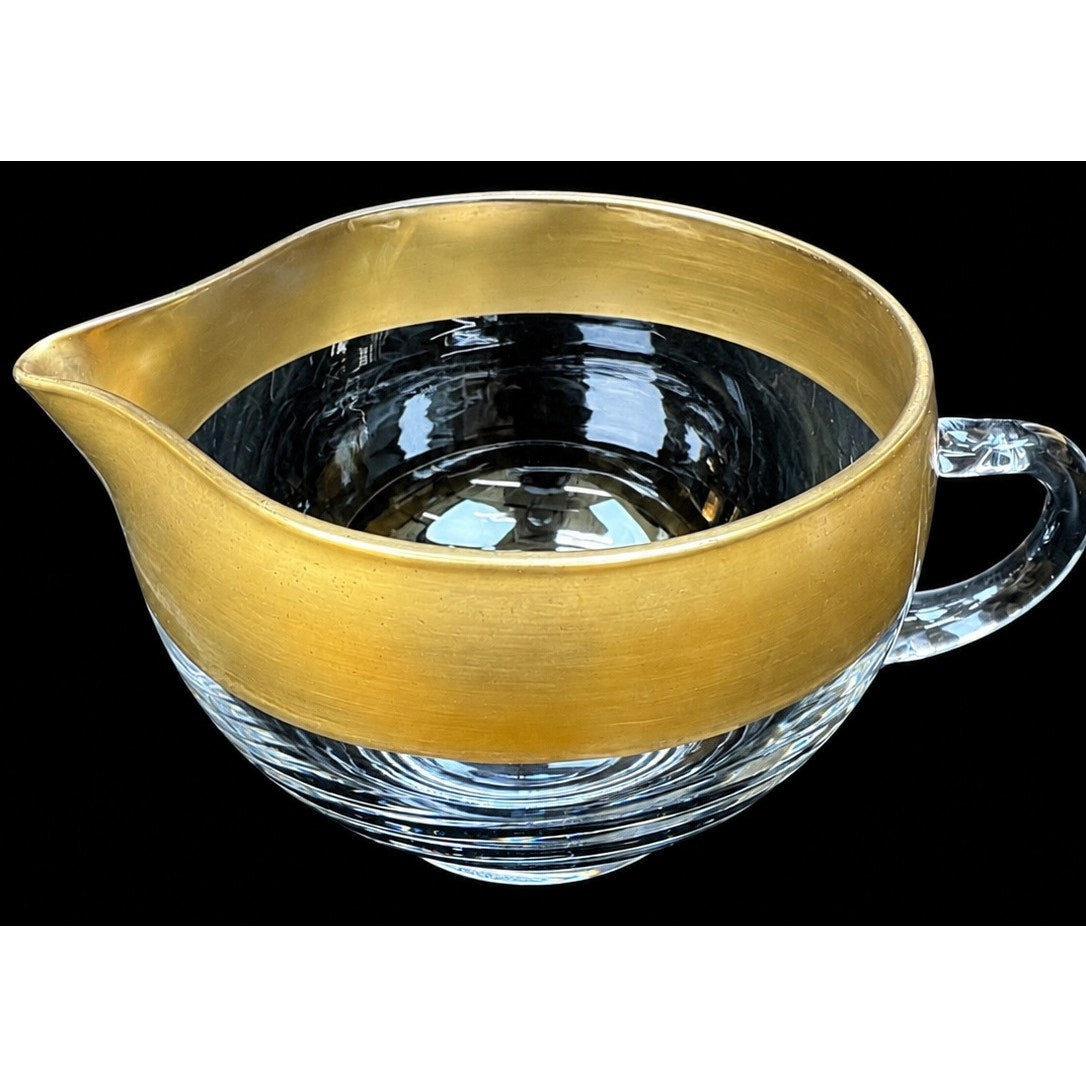 Dorothy Thorpe Golden Band Crystal Cheese & Cracker Compote Creamer Sugar Set