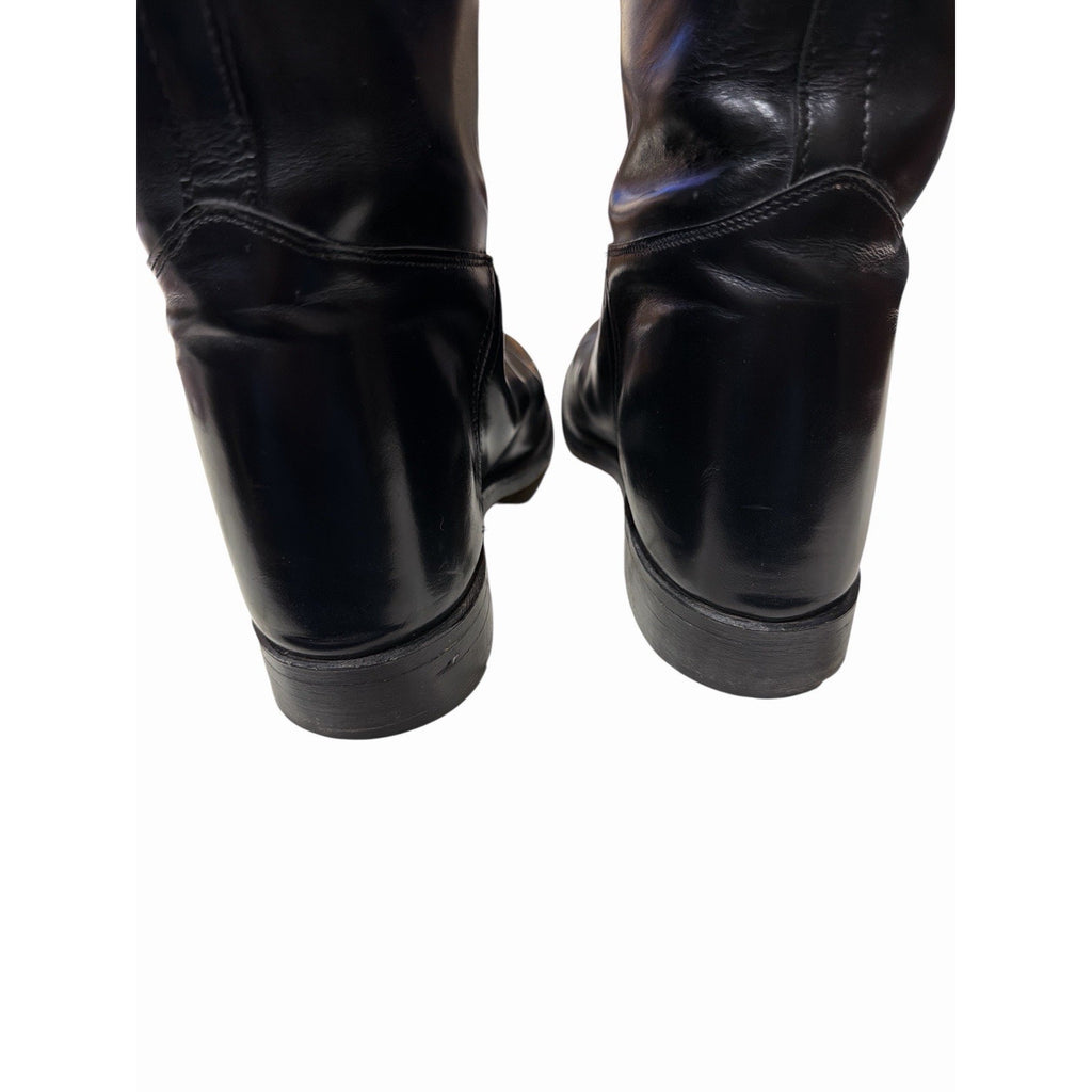 Vintage 1970s Womens Black Leather Riding Boots 9.5 C Tall Equestrian