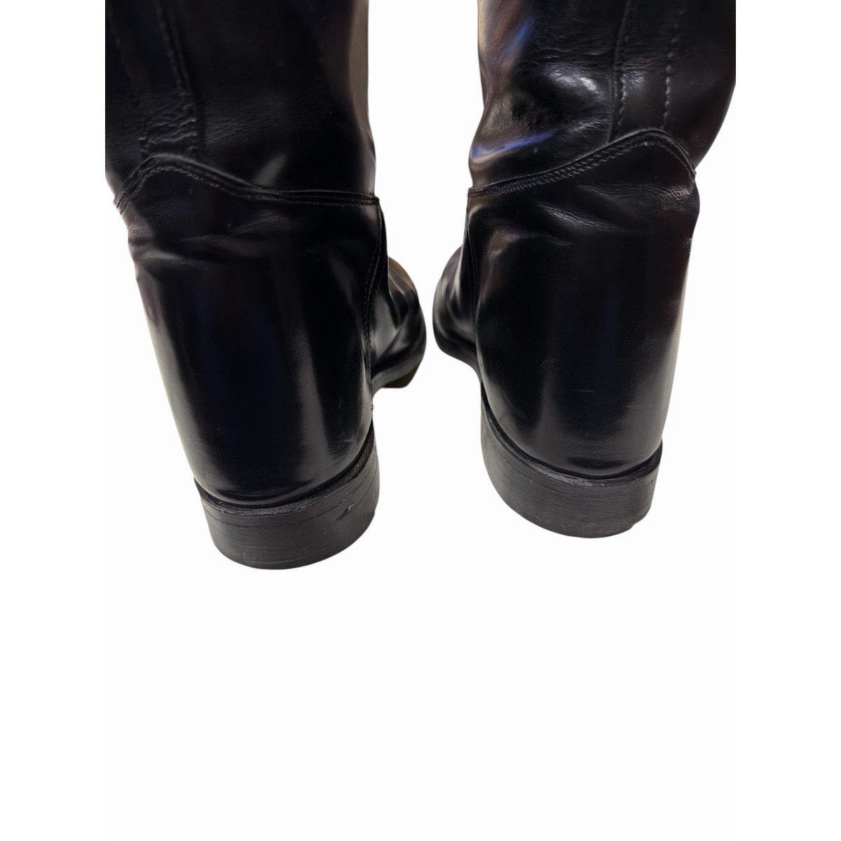 Vintage 1970s Womens Black Leather Riding Boots 9.5 C Tall Equestrian