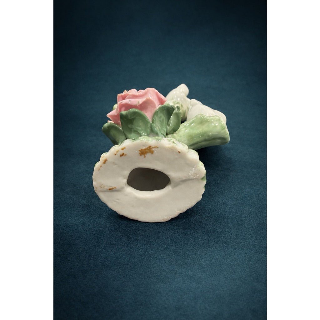 Vintage Porcelain Floral Figuring | Hand-Painted Roses | 5.5”