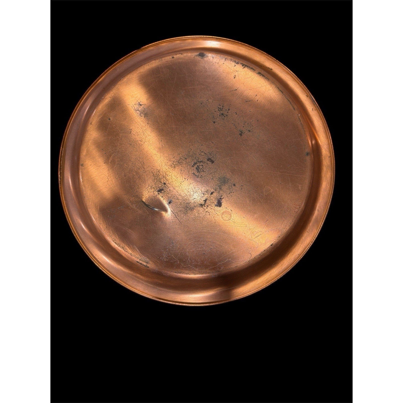 Vintage Coppercraft Guild Hand-Hammered Copper Tray 12.5” Mid-Century Patina