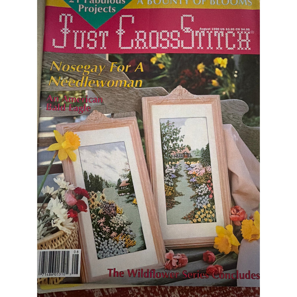 Just CrossStitch August 1990 Magazine Vintage Patterns NOS