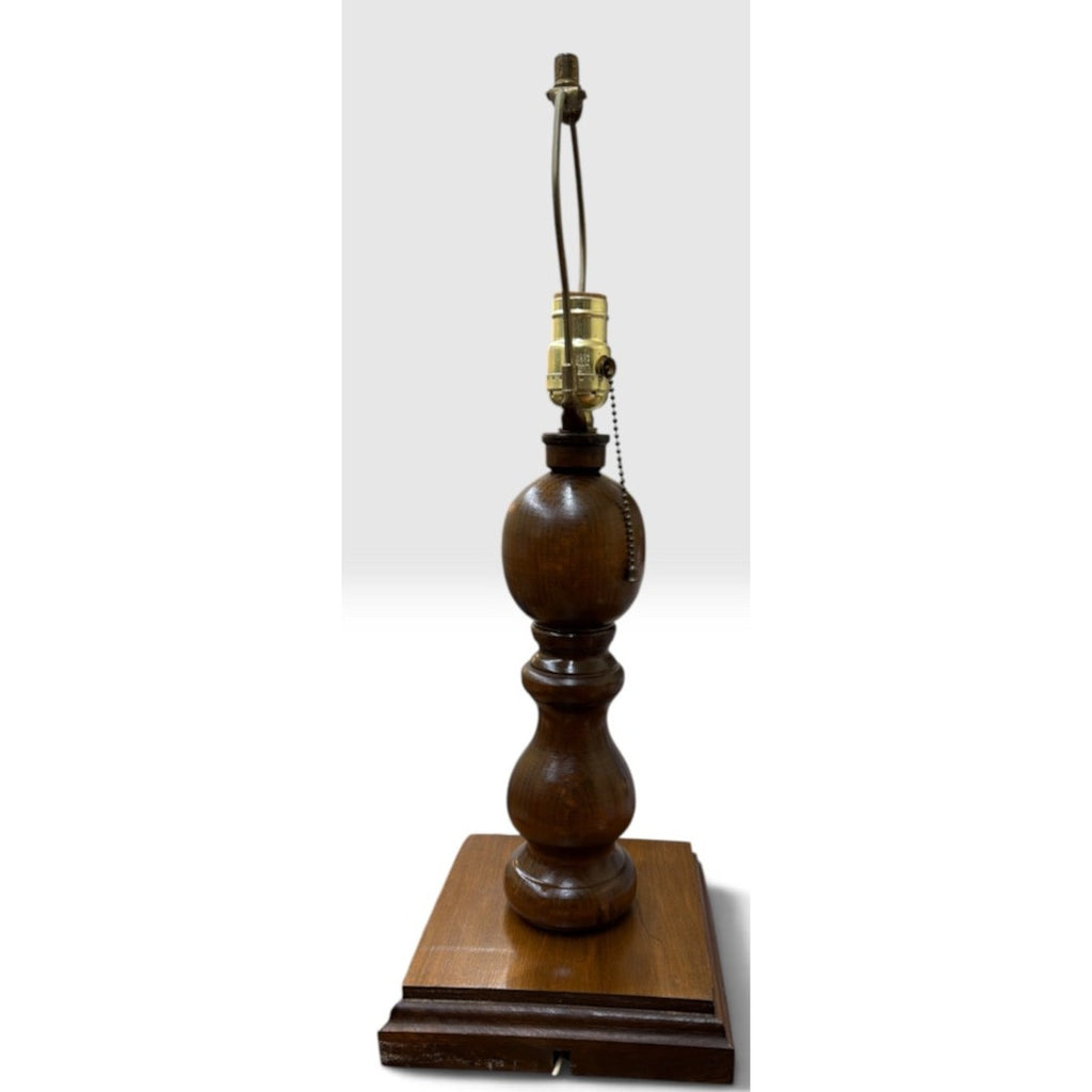 Vintage Solid Wood Baluster Table Lamp Ivory Linen Shade 22 Inch – additional view 4