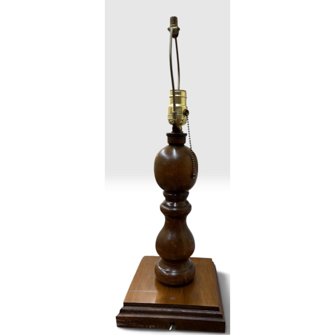 Vintage Solid Wood Baluster Table Lamp Ivory Linen Shade 22 Inch – additional view 4