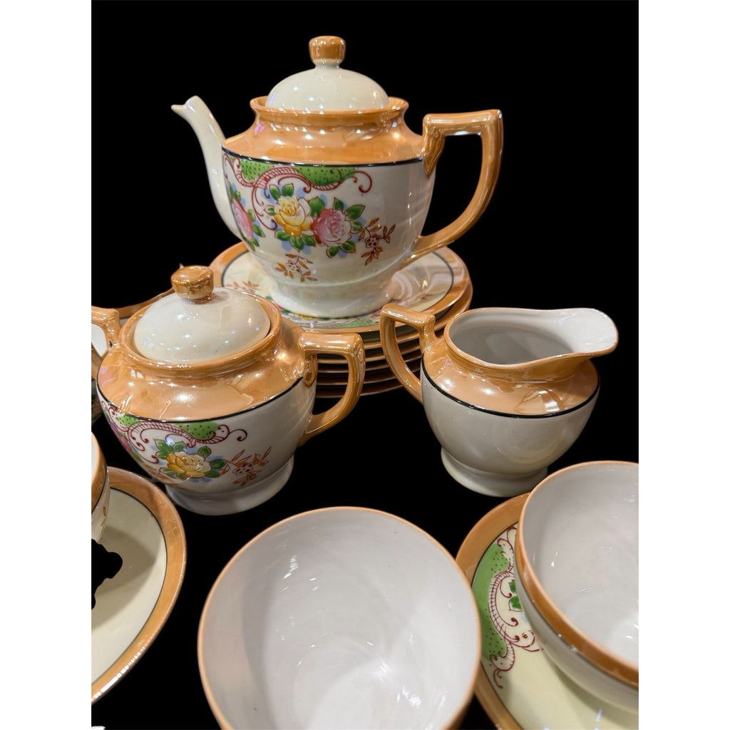 Vintage Made in Japan Porcelain Tea Set 17 Pc Floral Tea Service