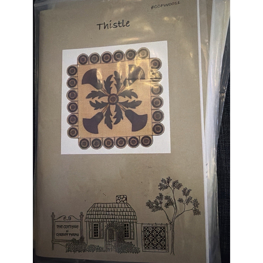 Cardiff Farms Thistle Wool Applique Pattern 19x19 Mat