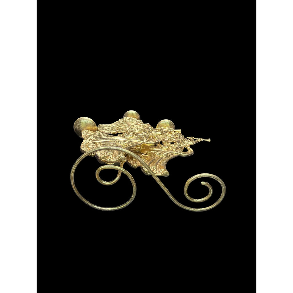 Gold Angel Candelabra Pair Metal Christmas Taper Candle Holders