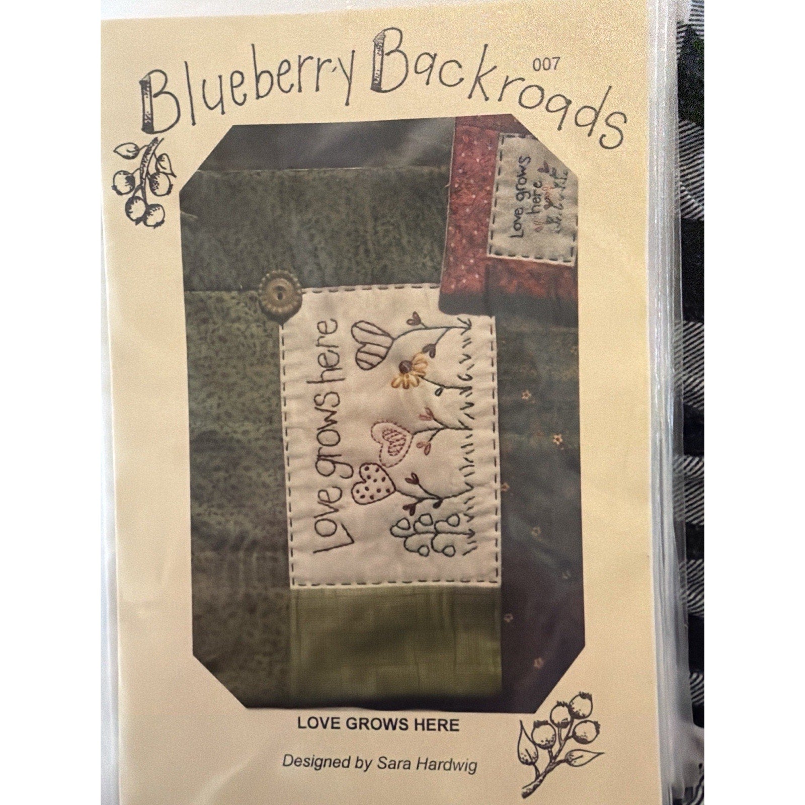 Blueberry Backroads Love Grows Here Embroidery Pattern 007