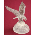 Large Clear & Frosted Glass Eagle Sculpture 7” Tall 8” Wingspan