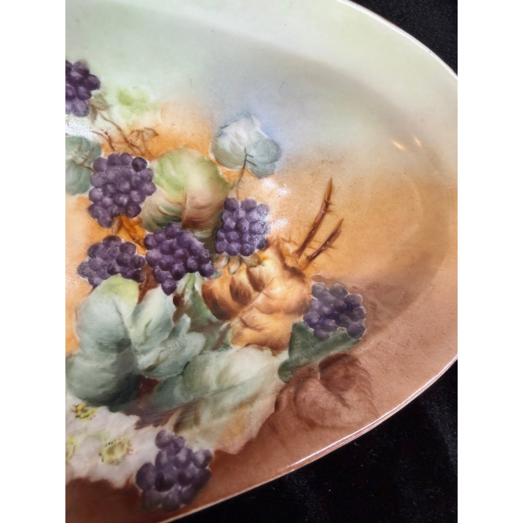 Antique O&EG Royal Austria Salted Almond Nut Set Hand Painted Grapes 7 Pc – additional view 8